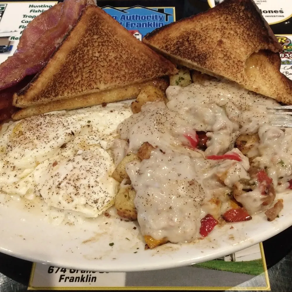 Eggs and Toast Bacon Home Fries